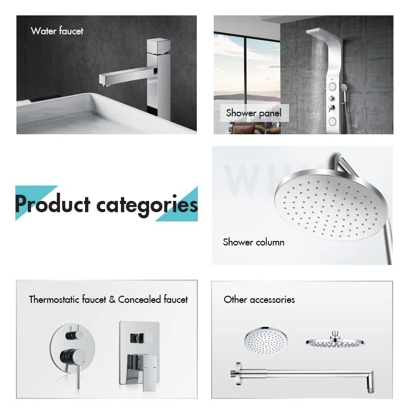 New Design Bathroom Chromed Thermostatic 1 Set Zinc Shower Column