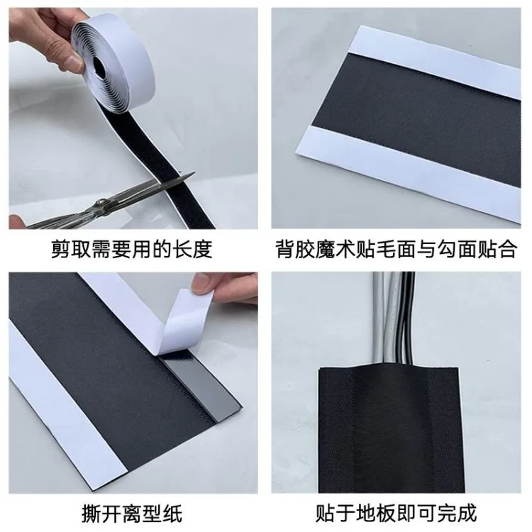 Fastening Tape Sleeves Carpet Floor Cord Cover Wire Tube Cable Protective Sleeves adhesive hook and loop tape