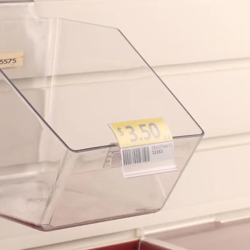 HZL Factory Flexible Custom Clear Plastic Display PVC Acrylic Grip Clip Label Holder Supermarket Sign Grip For Visual Bin