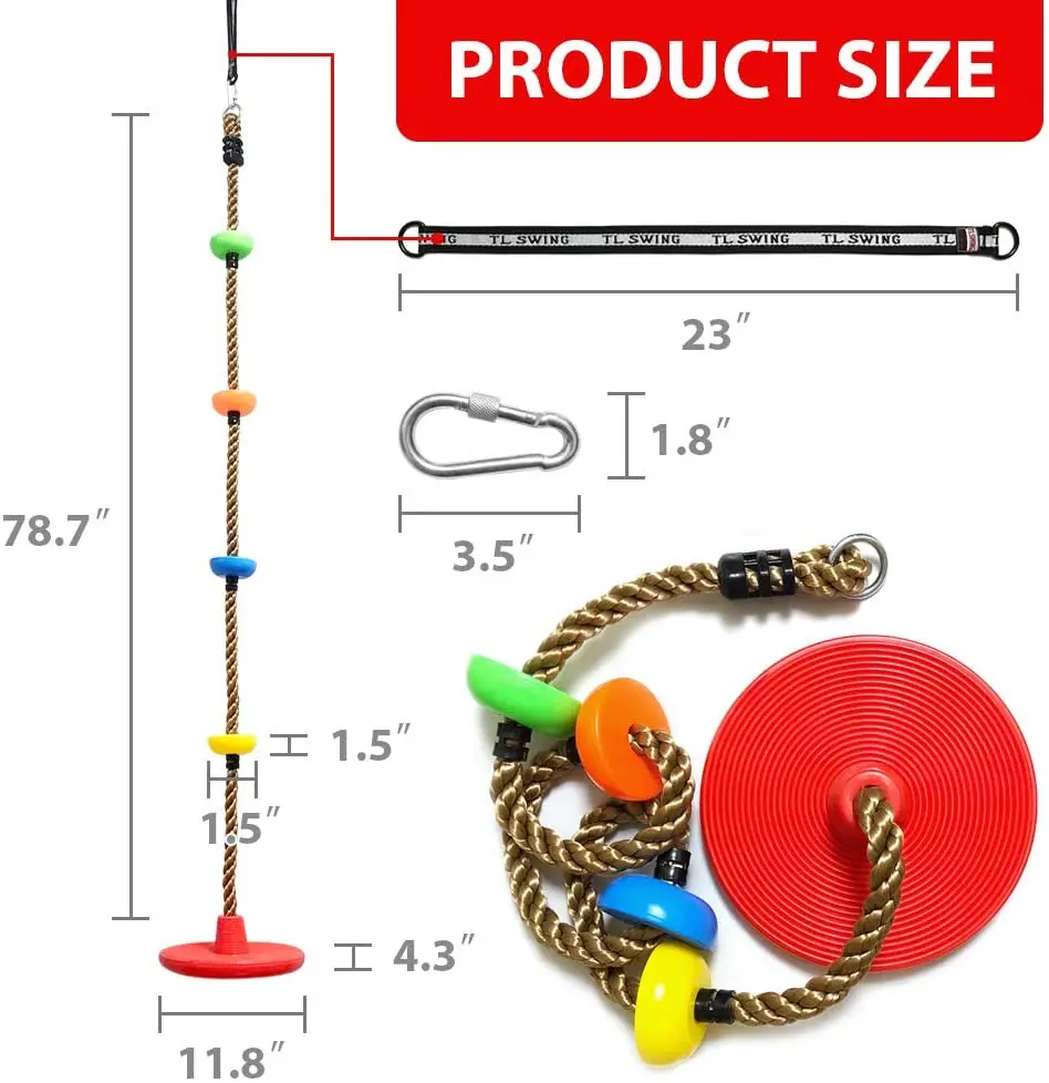 Climbing Rope Tree Swing with Platforms and Disc Swings Seat