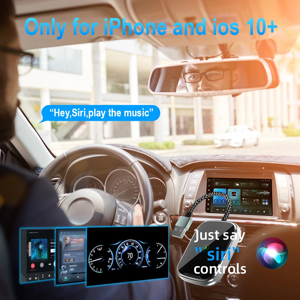 Низкоэнергетическая мини-беспроводная коробка carplay поддерживает Универсальное автомобильное и iPhone Android система автоматического подключения через Bluetooth или Wi-Fi
