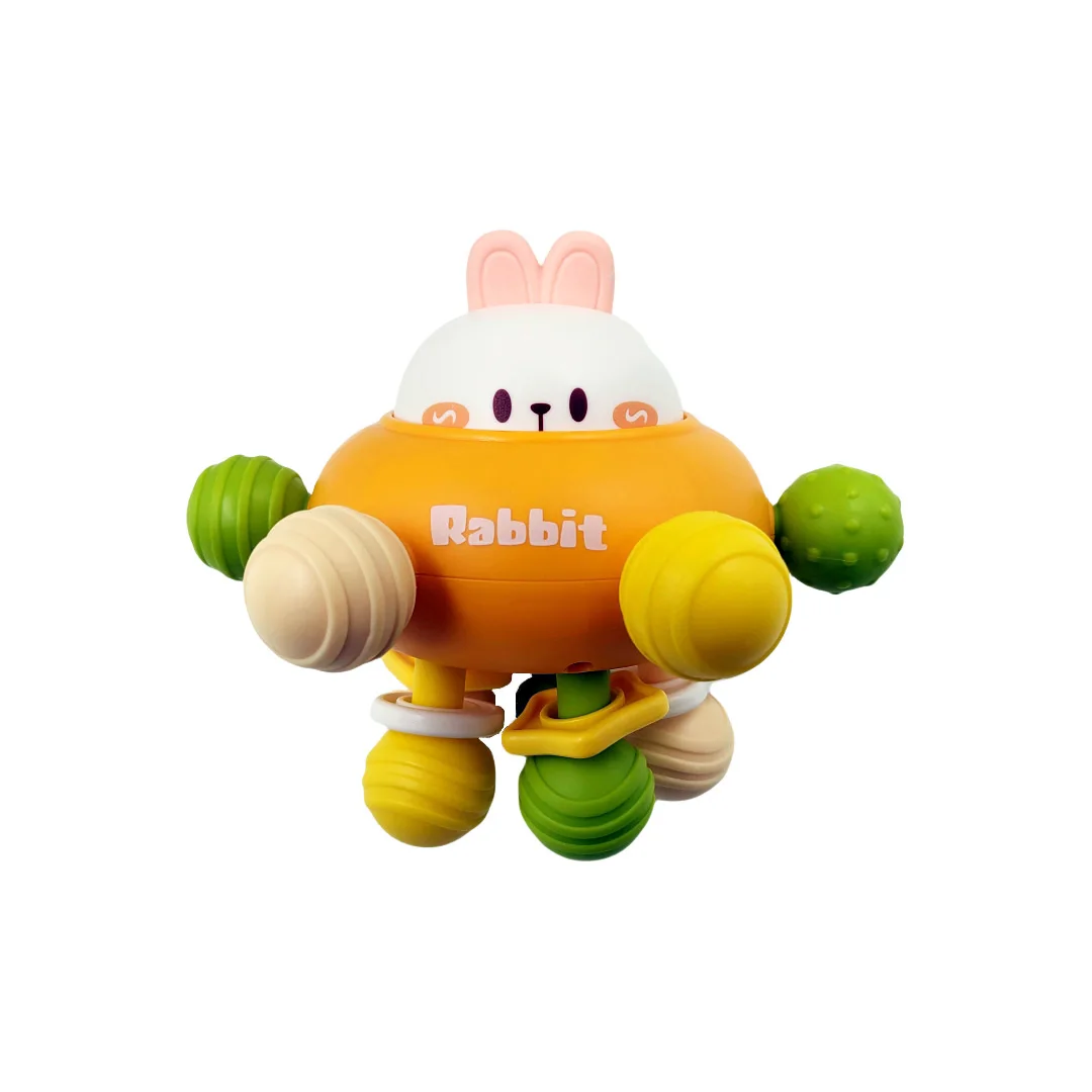 Newborn Rabbit Rattle Baby Toy Montessori Sensory Toys Education Teething Toys Unisex BPA Free Safe for Playing for 18+Months