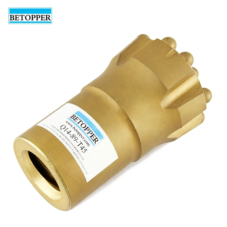 Betopper Brand Hotsale Top hammer drilling tools T45 89mm threaded rock drill button bit For Mining