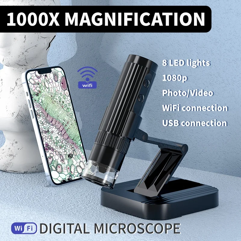 W1-A Wireless Digital Microscope 50X-1000X 1080P Handheld Portable Mini WiFi USB Microscope Camera microscopes