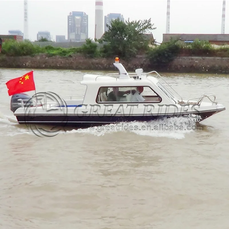 Half Cabin Outboard Engine Speed Boat From China Cheap Price Speed Boat Fiberglass Passengers Boat For Sale