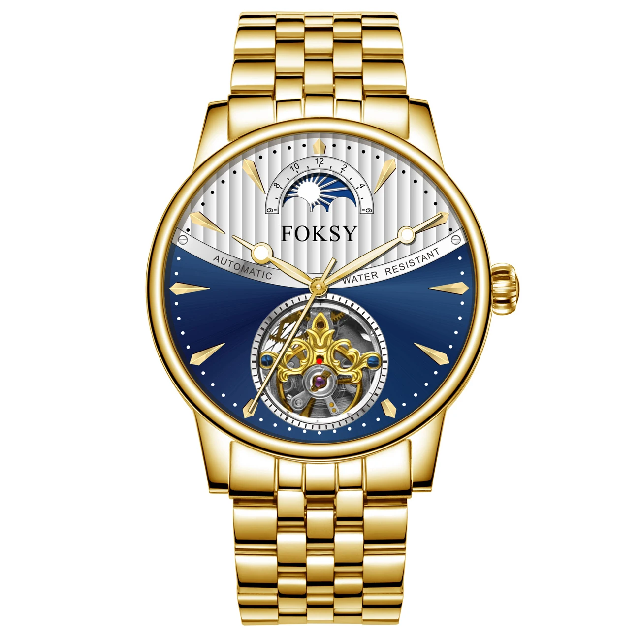 42MM Stainless Steel Moon Phase Automatic Wrist OEM Mechanical Watch Men From Factory