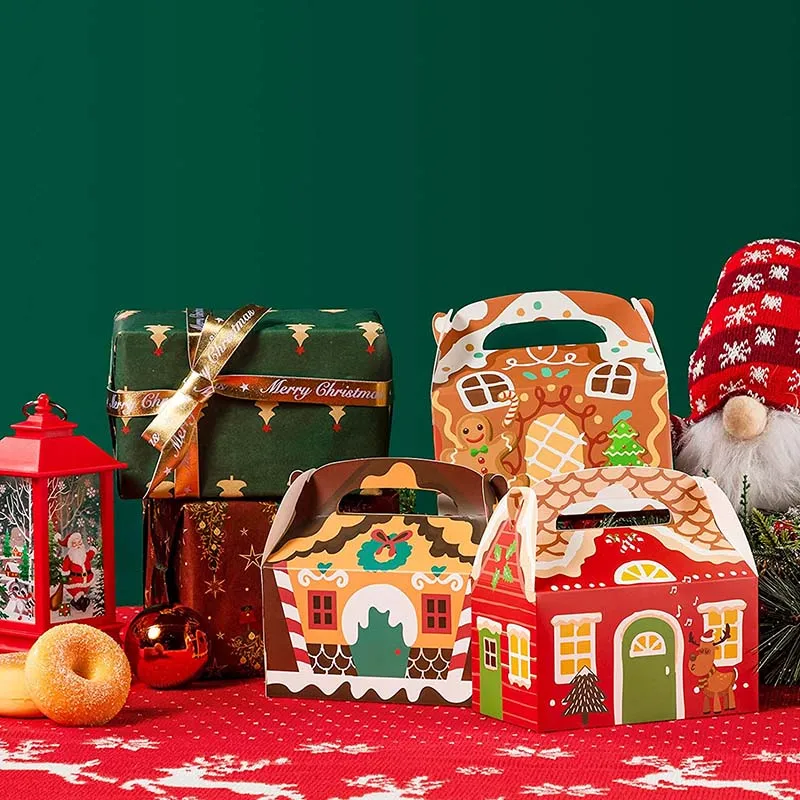 Christmas Cake Box Cardboard Treat Gift Boxes for Holiday Gift Christmas
