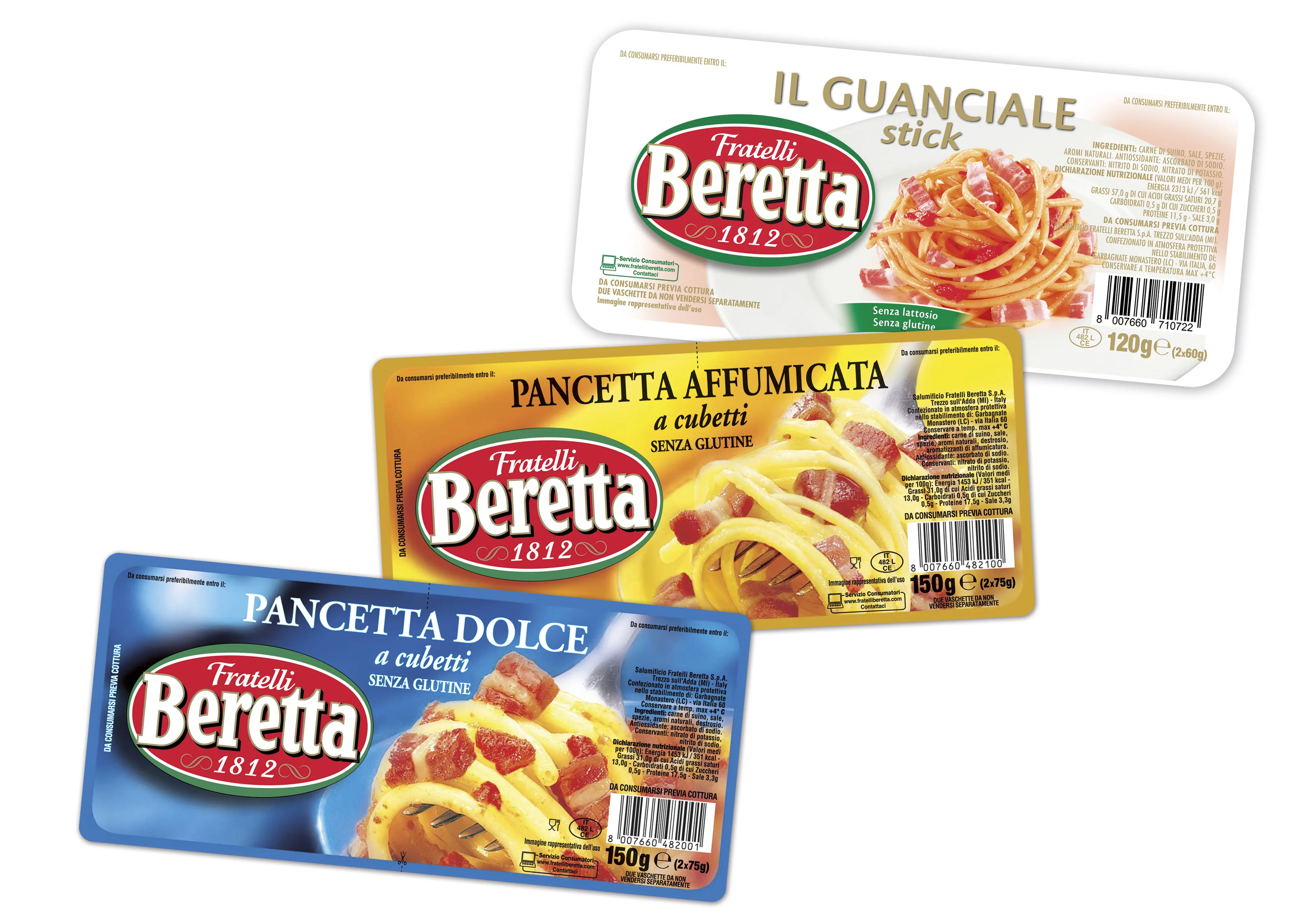 Fratelli Beretta нарезанные кубиками свиные мясы Pancetta Dolce сухая свиная грудинка идеально подходит для пасты и салатов