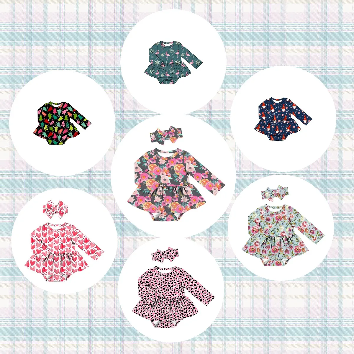 2023 Yiwu Yiyuan детская одежда длинное платье комбинезон с длинными рукавами детские комбинезоны принтом