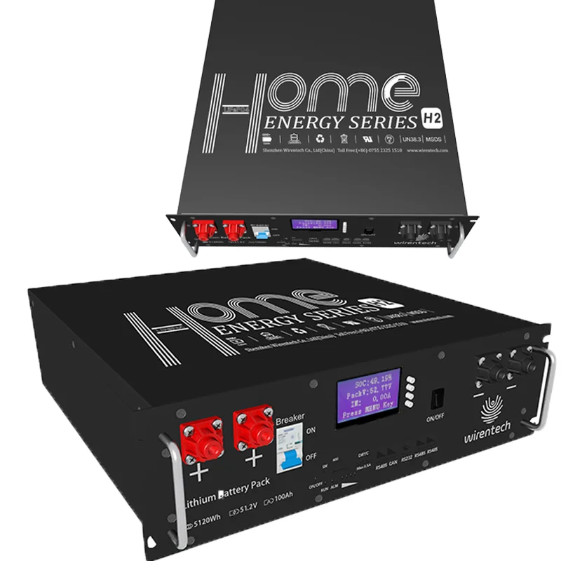 UL1973 UL9540A LA stock 51.2V 100AH 5kwh rack mounted lithium iron phosphate battery for home energy storage 10 years warranty