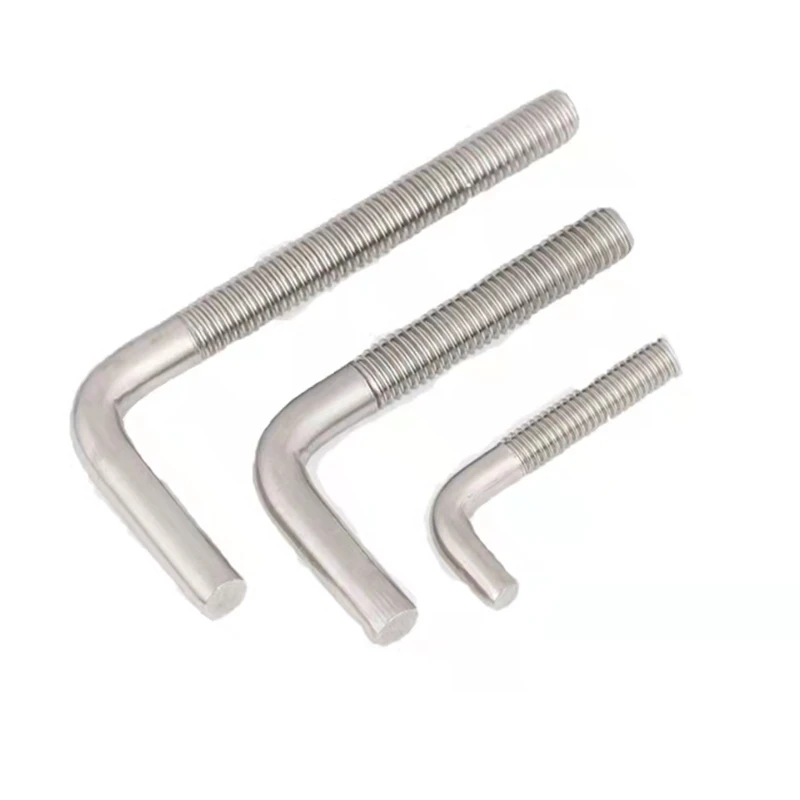 M12 M16 M20 M24 ZP Plain High Strength Stainless Steel SS304 SS316 Galvanized Carbon Steel Bolts L Type Bolt