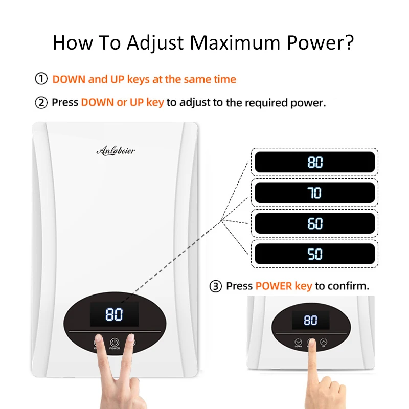 Oem factory 220-240V 8-12kW  high efficiency cheap price IPX4 water proof small size electric water heater for hotel shower