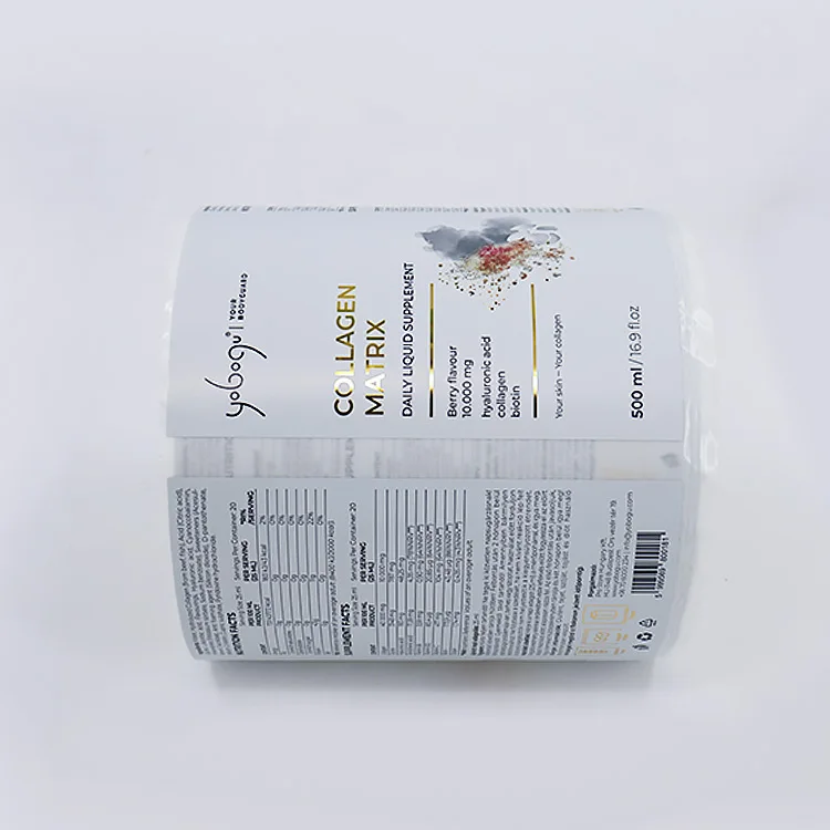 High Quality Luxury Container Warning Logo White Labels Customized Printing Gold Foil Label Sticker For bottle