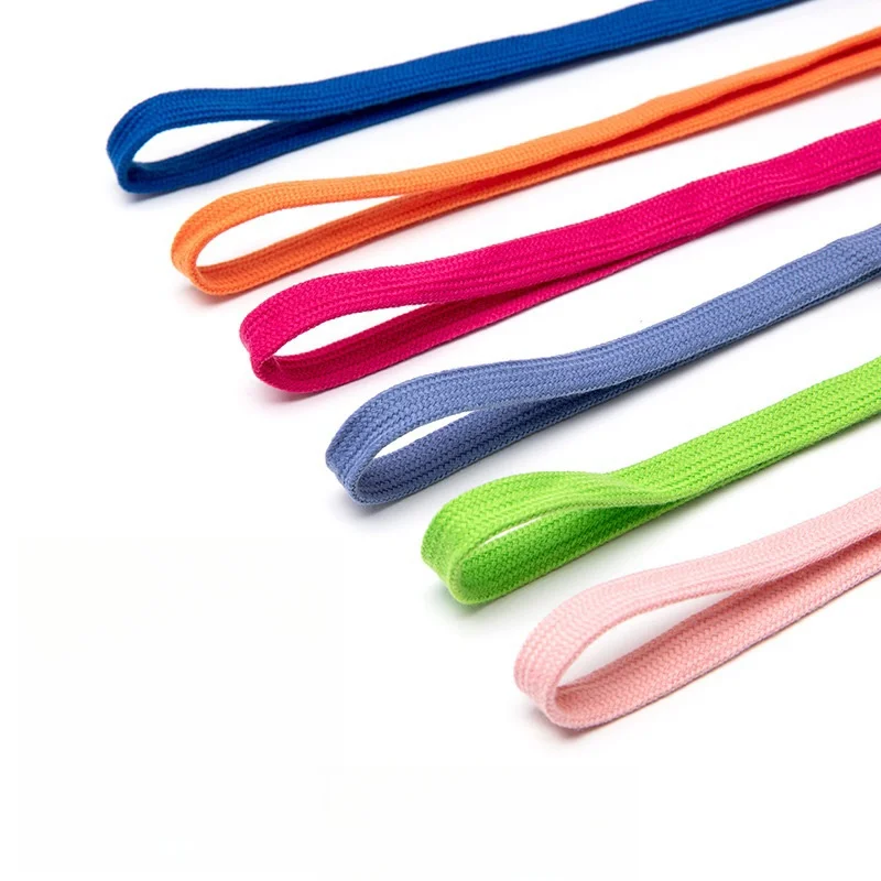 AJ fashion good quality double layers flat shoe lace 1cm wide 0.8-1.6m length wholesale Polyester shoelace