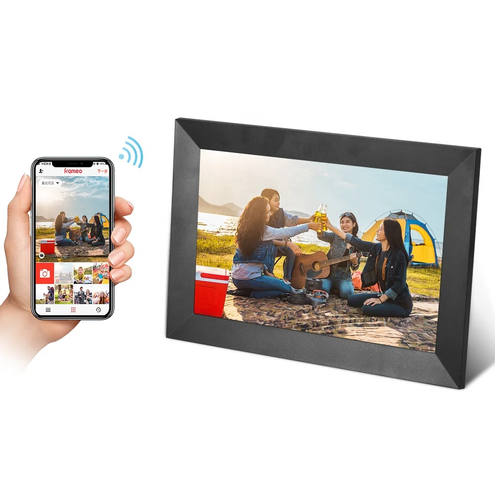 Hd ips wifi frameo app 10 inch lcd digital picture frame