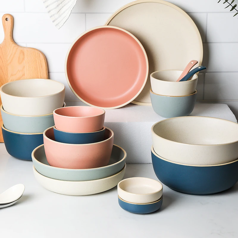 Stoneware Solid Matt Glaze Dinner Set Ceramics Plates Dinnerware Chinese Dinner Plates 2012