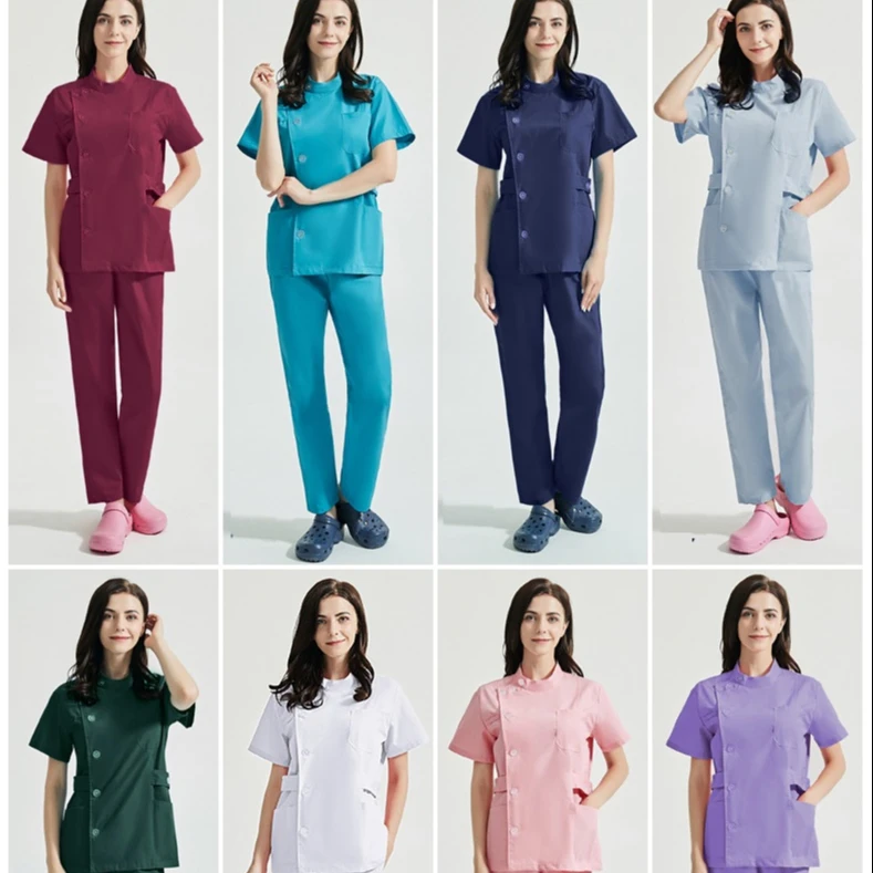 
Wholesale Fashionable Medical Scrubs Nurse Uniform Nurses Scrubs Sets Uniform Hospital Uniforms 