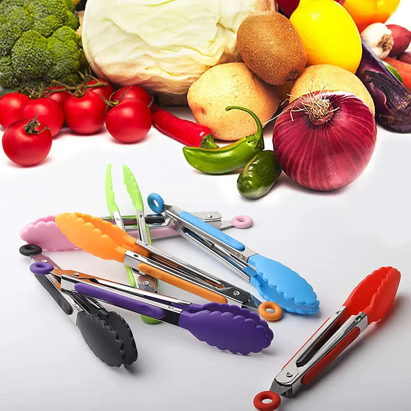 Wholesale 100% Food Grade BPA Free Barbecue Kitchen Tongs Set Color Box