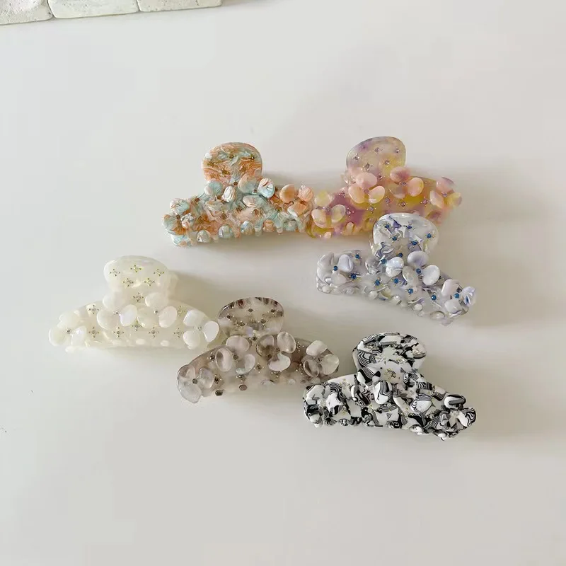 South Korea 2022 new acetate flower niche girl delicate super fairy blitzkrig grab clip ponytail clip back of the head clip