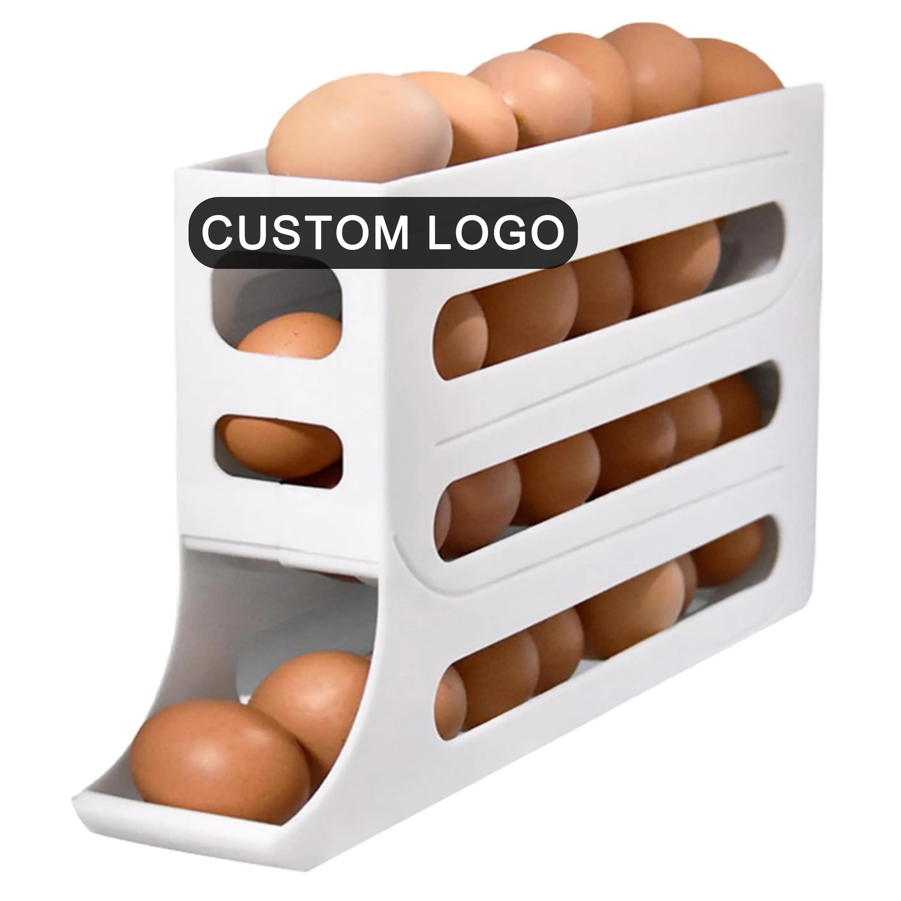 OEM/ODM 30 eggs home and Kitchen accessories plastic drawers refrigerator storage box tray stackable egg storage rack holder con