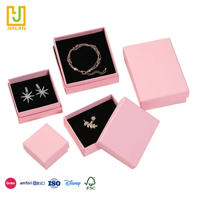 Wholesale Ring Necklace Box Paper Trinket Box Small Jewelry Organizer Earring Package Box