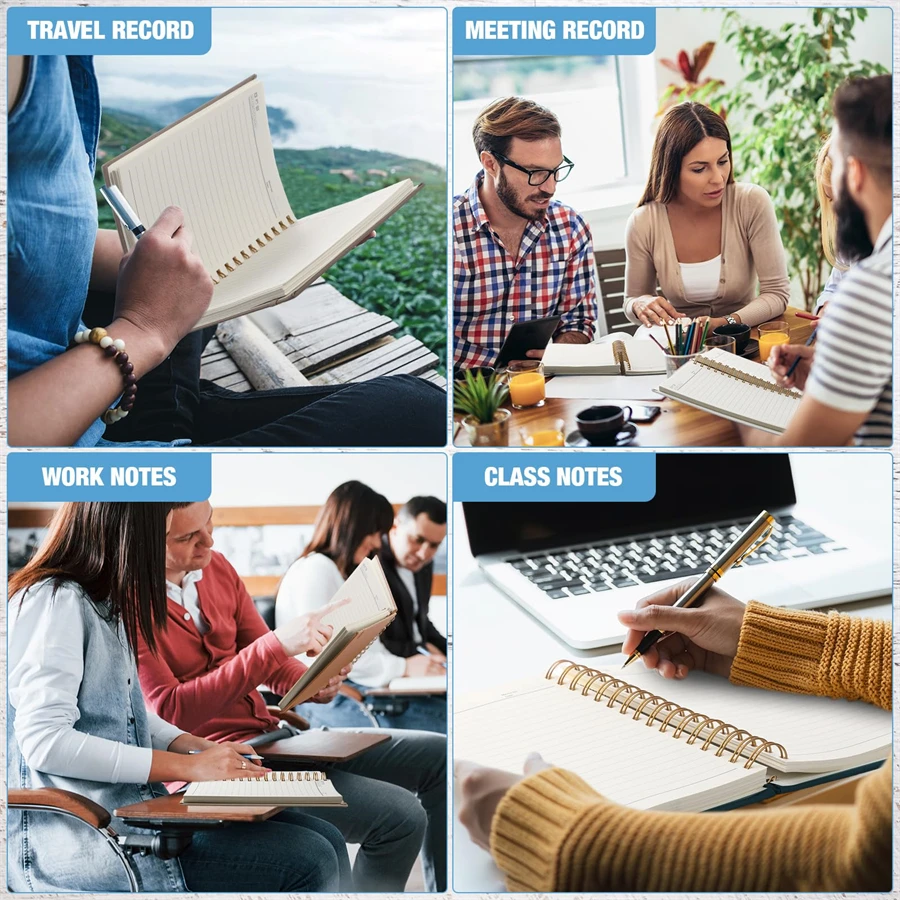 Hardcover 300Pages Lined Spiral Planner Double Wire B5 College Ruled Journal Notebook With 100 GSM Thick Paper