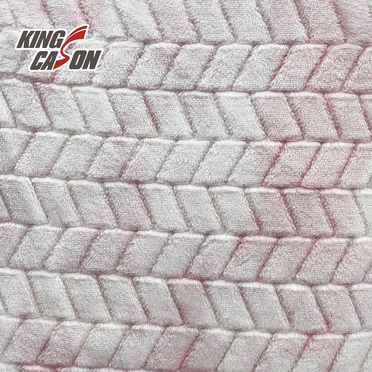 KINGCASON 2022 New Design Tie Dye One Side Brush Checkerboard Grid Jacquard Flannel Fleece Fabric For Home Textiles Decorations
