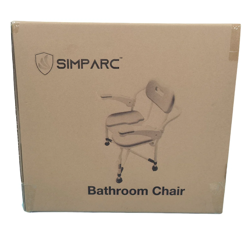 Foldable Bath Chair Shower Bathroom Chair with Fixed Non-Slip Armrest Bathroom Safety Equipment