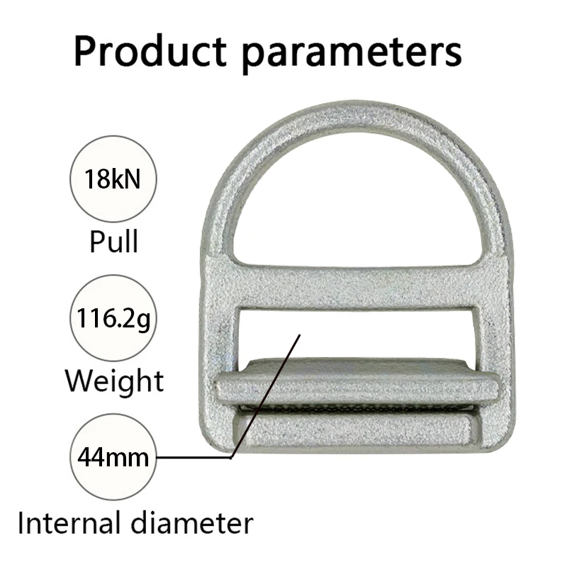 JENSAN Custom Hardware 45mm Stamped Metal Steel Bend D-Ring For Safety Belt Accessories