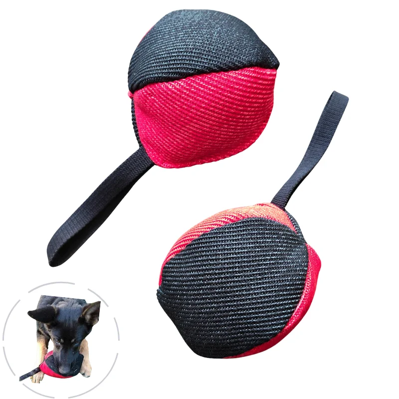 K9 Bite-resistant Nylon Dog Training Ball Toy Pillow Rope Handle Pet Training Tugs