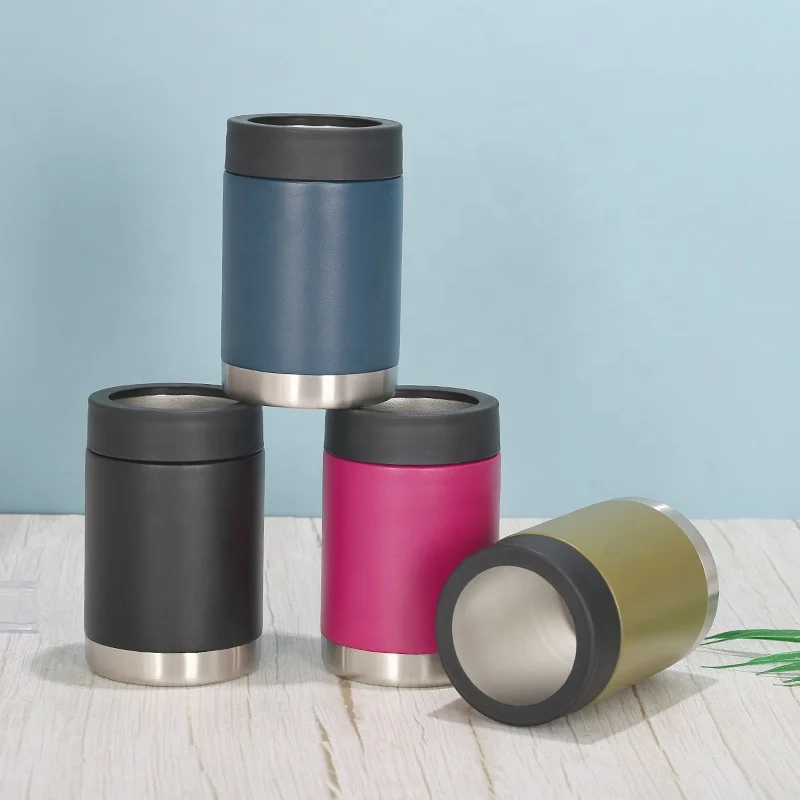 12oz Double Wall Stainless Steel Insulated Can Cooler And Beer Bottle Holder