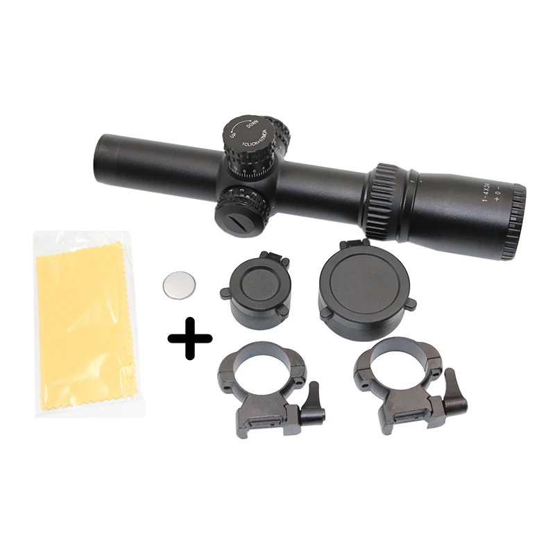 Hunting Optical sights Fast Focus Rifle scope 1-4x24 Optics Riflescope 30mm tube+Picatinny Steel scope Ring Mounts