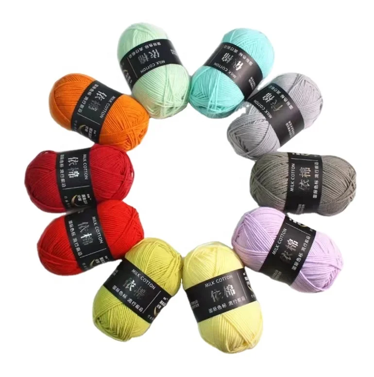 Lightweight 100% Acrylic Wool for Knitting Natural Milk Cotton Yarn for Baby Knitting Crochet Hand Knitting Style Chenille Yarn