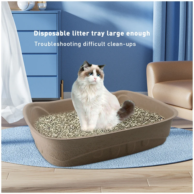 portable big size cat litter box biodegradable disposable waterproof litter boxes for cats litter tray