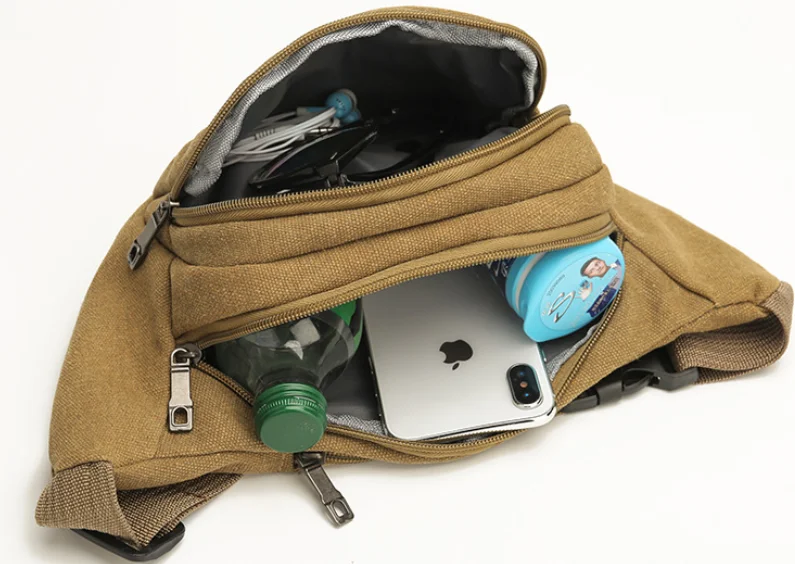 JANLON Outdoors Canvas Bag Hunting Tactical Small Belt Bag Men Running Gym Pouch Men  Mobile Phone Waist Bag