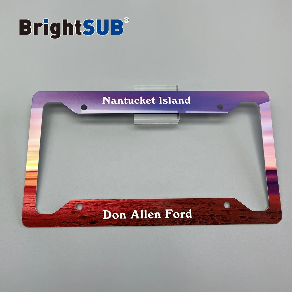 LS-CLF001 Sublimation Aluminum License plate frame auto sublimation metal blanks car license plates gloss white printing frame