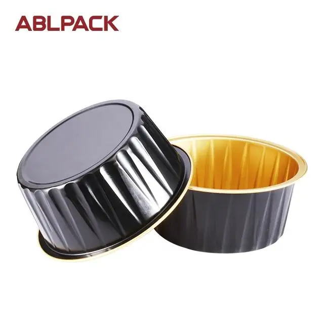 Wholesale Custom Logo 125ML 4 oz Oven Safe Disposable Aluminum Foil Container Baking Cups with Pet Lid