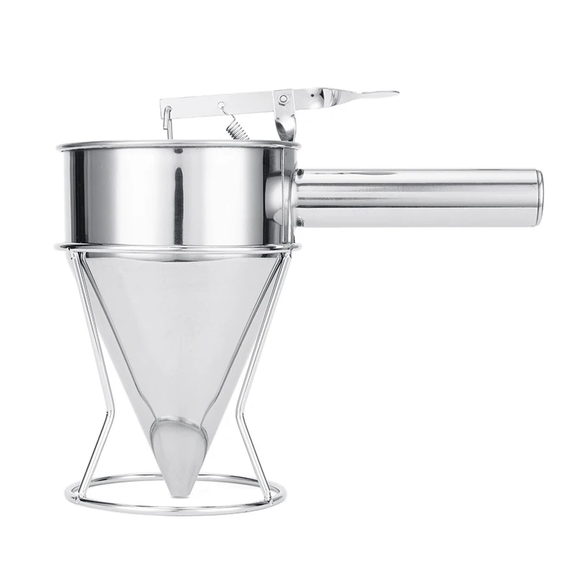 1200 мл из нержавеющей стали поршневые Воронка торт тесто разделитель теста заливщик блинов диспенсер с Сожмите ручки