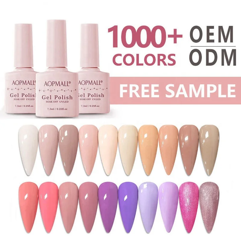 Aopmall Customized Logo Acrylic Nail Gel Soak Off 1000+ Colors Matte Uv Gel Vegan Nail Polish