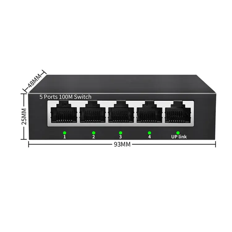 Factory direct supply Fast Unmanaged 5-port 10/100m Ethernet Hub Mini Network Switch