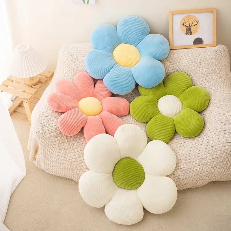 Decorative Room Butt Seat Floor Cushion Stuffed Pillow Lavender Flower Shaped Throw Pillows for Home