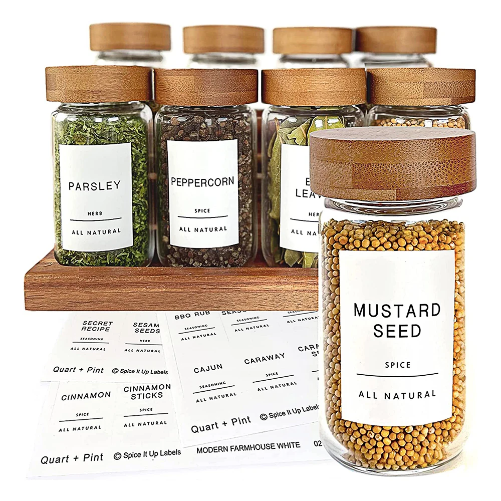 Custom preprinted kitchen pantry labels for food containers ,kitchen pantry label set sticker spice rack organizer with label