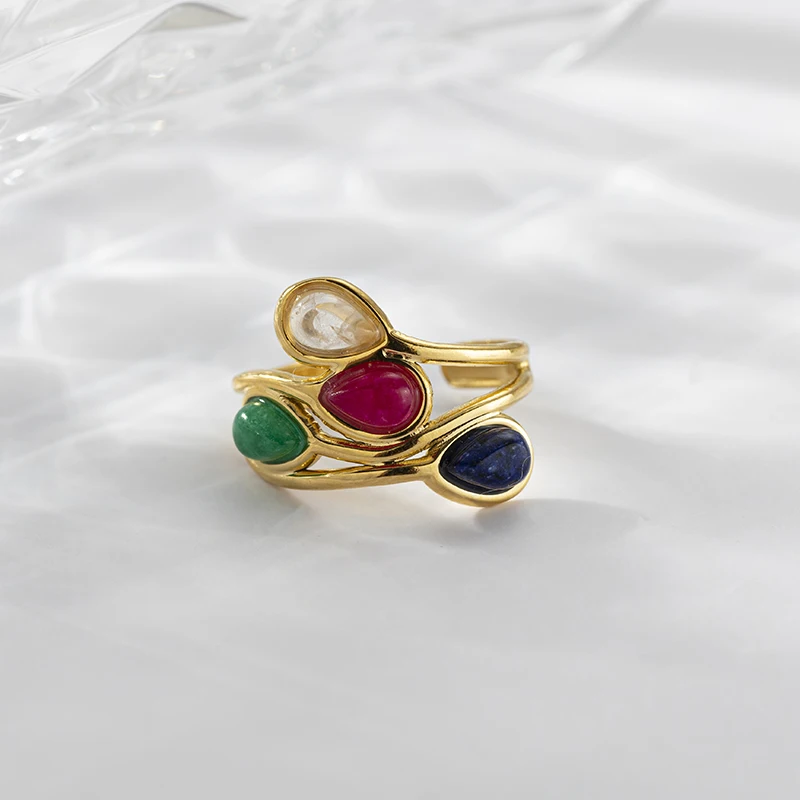 Оптовая продажа роскошная модель из нержавеющей стали 18k черный красный оникс открывающийся палец коллекция с камнем для женщин