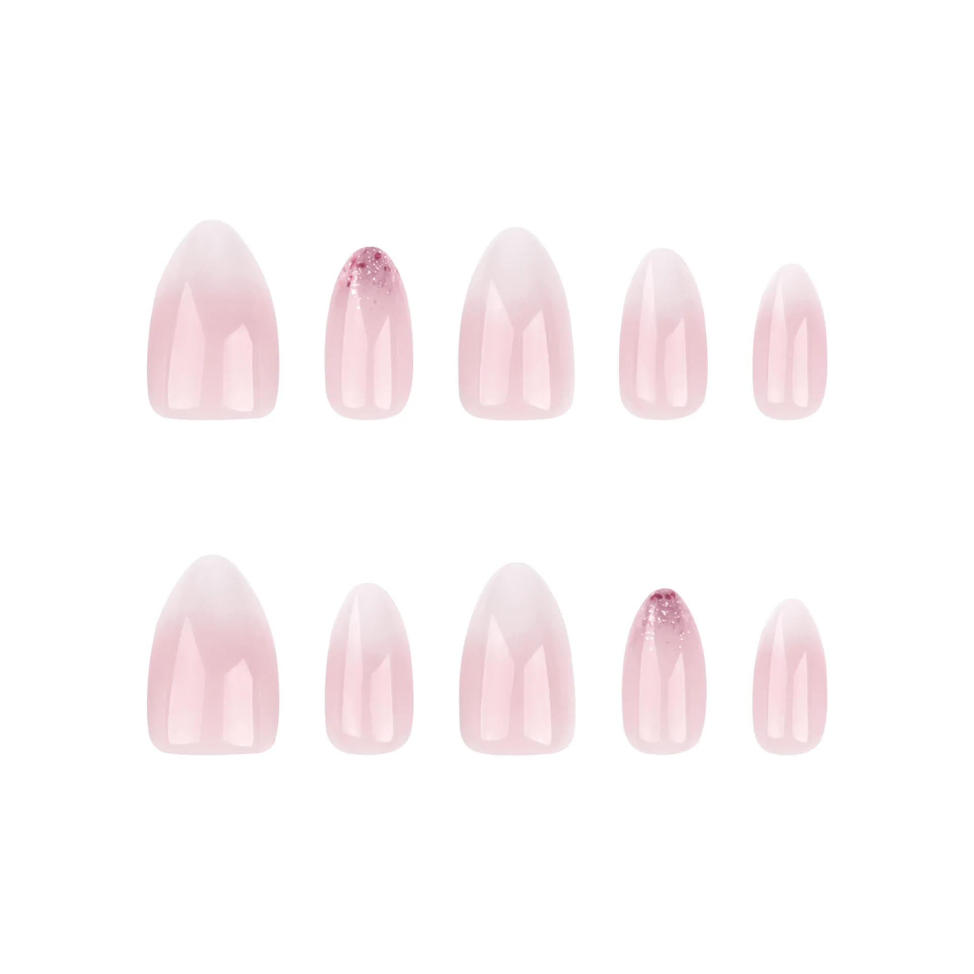 Luxury Acrylic Press On Nails Artificial Nails 24 Pcs Almond Nude Full Cover Stick On Nails Designs Packaging Box Custom Logo
