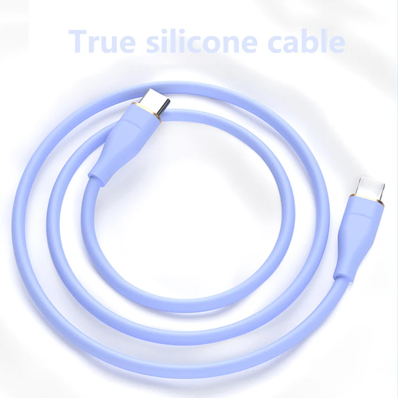2022 Silicone Style Wholesale New Trending TPE USB-C USB Cords Data Type C Cable Fast 5A Type-C