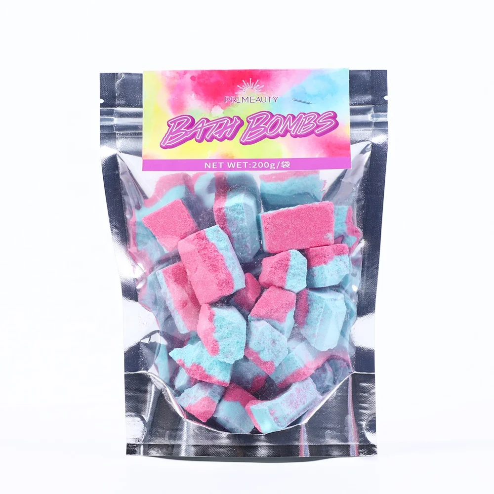 Wholesale Natural Ingredients Scented Organic Aromatherapy Rainbow Bath Fizzer Bath Bomb Crumble