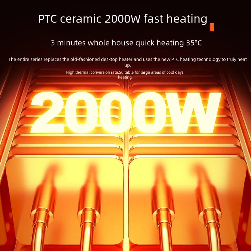 Upgrade New Winter Heating PTC 2000W Air Cooling Portable Tower Home Heater Electric Room Heater Fan