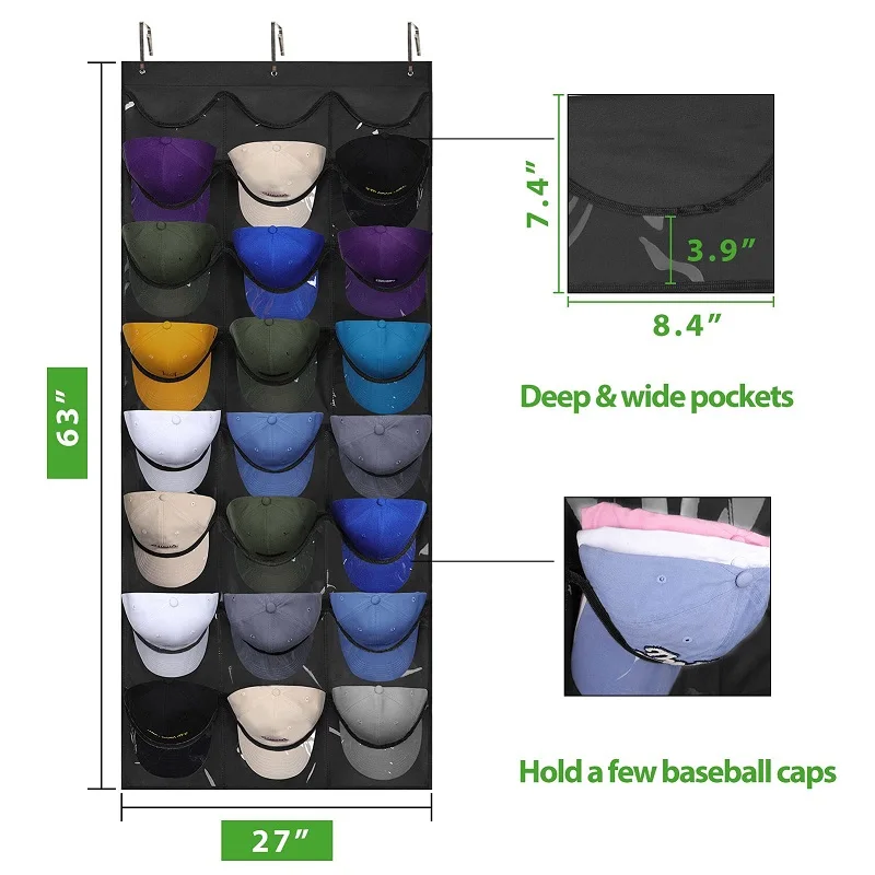Hat Organizer Racks for Baseball Caps Visible Hat Holder Rack for Wall Door