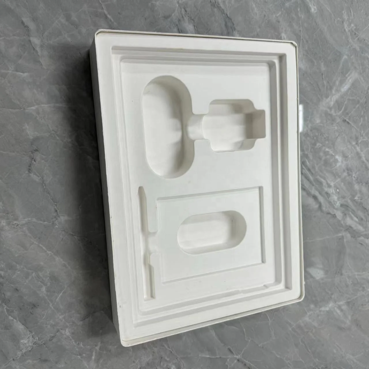 Custom Biodegradable Compostable Recycled Molded Packaging Paper Pulp Tray Box for Refillable deodorant refill pack Paper Mold