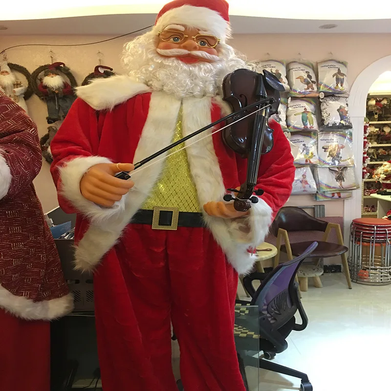 Tuba Swing Electric Santa Music Blowing Saxophone Welcome Claus Christmas Decorations